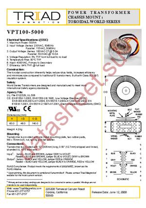 VPT100-5000 datasheet  